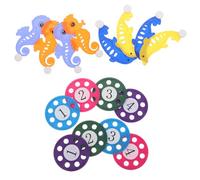 TOBBOMEY 2 Sets Diving Set with Seahorse Dolphin Underwater Training Discs for Pool Parties and Outdoor Play Plastic Water Flying Discs for S Swimming Games and Team Activities