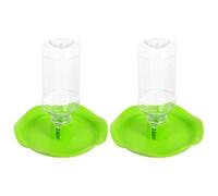 TOBBOMEY 2 Sets Lotus Leaf Shaped Reptile Water Feeder with Bottles Nonporous Easy-clean Basin for Lizards Turtles Frogs Prevents Worm Escape and Pet Fighting