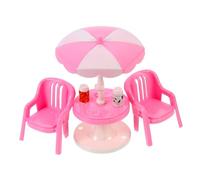TOBBOMEY 2 Sets Miniature Beach Chairs Dollhouse Accessories Abs Material Creative Mini Furnishings for Doll Play and Decoration Random Color