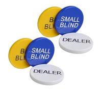 TOBBOMEY 2 Sets Poker Dealer Chips with Small and Big Blind Tokens Smooth Polished Game Tokens for Bingo and Gambling Accessories Counting Chips for Tournaments and Home Play