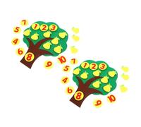 TOBBOMEY 2 Sets Preschool Math Manipulatives Felt Pear Tree Counting for Early Education Interactive Learning Number Recognition and Problem Solving Activities