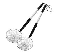 TOBBOMEY 2 Sets Stainless Steel Beach Sand Sifters with Telescopic Handles Multifunctional Shell Scoopers and Sand Rakes for Easy Treasure Hunting and Removal Beach