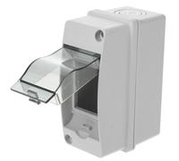 TOBBOMEY 2-Way Electrical Distribution Enclosure with Cover, Weatherproof Ip65 Junction Box for Outdoor and Indoor Wall Mount, 12X9.1X5.5Cm Power Supply Protection Case