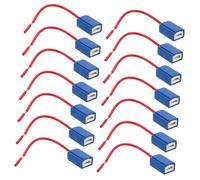 TOBBOMEY 20pcs Ceramic Headlight Socket Wiring Harness High Heat Resistant Female Connector Plug for Car Truck Boat Fog Light Compatible
