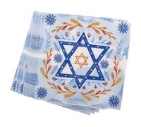 TOBBOMEY 20pcs Hanukkah Party Napkins with Menorah Design Disposable Soft Paper Tissue for Holiday Dinner and Jewish Festival Table Decoration for Hashanah and Cocktail Celebrations