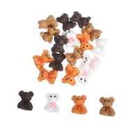 TOBBOMEY 20pcs Mini Bear Figurines Plastic Animal Statues Kawaii Small Bear Ornaments for Fairy Garden Micro Landscape Dollhouse DIY Craft