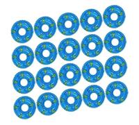 TOBBOMEY 20pcs Mini Swim Ring Props PVC Dollhouse Decor Small Swimming Ring Ornaments for Photography and Party Accessories Blue
