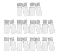 TOBBOMEY 20pcs Mini Test Tubes with Aluminium Caps Leakproof Clear Plastic Containers for Travel Makeup Storage Refillable Sample Vials for Cosmetics Medicine and Craft Supplies