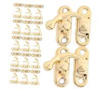 TOBBOMEY 20pcs Retro Left Latch Hooks Vintage Decorative Cabinet Box Latch Hasp Durable DIY Wooden Jewelry Boxes Antique Style Furniture Hardware