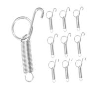 TOBBOMEY 20pcs Spring Latch Hook for Pet Cages Multi-functional Metal Hooks for Dog Cat Parrot Guinea Pig Easy Install Versatile Use for Cage Doors Accessories Silver