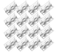 TOBBOMEY 20pcs Stainless Steel Folding Cupboard Hinges 44x32x1mm 6-Hole Cabinet Hardware for Furniture Doors Without Screws, Practical Small Welded Door Hinges for Home and Kitchen Use