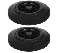 TOBBOMEY 240l Outdoor Trash Can Replacement Wheels, 2 Large Rubber Trash Can Castor Wheels for Wheelie Bin Pulley, Sturdy Garbage Bin Accessories for Garden Waste Management