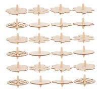 TOBBOMEY 24Pcs DIY Wooden Gyro for Unfinished Hand-painted Spinning Tops Sturdy Wood Craft Educational Painting Activity for Promotes Hand-eye Coordination and Creativity