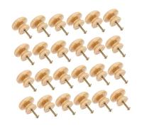 TOBBOMEY 24pcs Wooden Round Drawer Pull Handles Single Hole Cabinet Knobs Smooth Surface Furniture Pulls for Cabinets Wardrobes and Dressers
