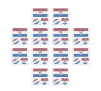 TOBBOMEY 25 Sheets Disposable Croatian National Flag Face Stickers Waterproof Temporary Patriotic Decals for Sports Events National Flag 25pcs Pack