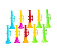 TOBBOMEY 25pcs Mini Trumpet Abs Musical Instruments for Creative Blowing Party Props Realistic Sound Educational for Birthdays and Festivals Random Color