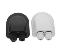 TOBBOMEY 2pcs Abs Solar Cable Entry Gland Double Port Junction Box for Rv Boat Roof Wiring Glands Solar Panel Wiring Protection with Stable Base and Easy Installation