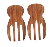 TOBBOMEY 2pcs Acacia Wood Salad Forks and Spoons Ergonomic Wooden Tossers for Mixing Serving and Cooking Nonstick Safe Kitchen Utensils for Salad and Dough Preparation