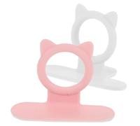 TOBBOMEY 2pcs Adhesive Toilet Seat Lifters for Bathroom Silicone Handles for Raised Toilet Lid Easy Open Design for Family Elderly and Office Use Safe Hands Bathroom Accessory in Pink White