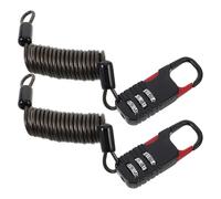 TOBBOMEY 2pcs Anti-Theft Telescopic Wire Lock for Bike and Scooter Resettable 3-Digit Combination Cable Lock Heavy Duty Steel Security for Helmet and Electric Motorcycle Accessories