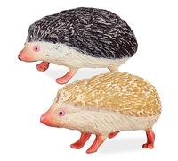 TOBBOMEY 2Pcs Artificial Hedgehog Ornaments Hand Painted Weatherproof Garden Figurines for Lawn Backyard Patio Decoration Gift