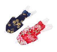 TOBBOMEY 2Pcs Birds Diaper Creative Parrot Clothes with Flower Printing Soft and Durable Easy to Wear for Pet Birds Black Red