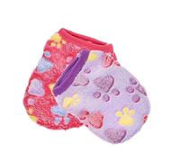 TOBBOMEY 2Pcs Bunny Vests Pet Costumes for Small Dogs Xxs Warm Cosplay Clothes with Cute Paw Prints and Comfortable Dog Outfits for Outdoor Activities and Photos