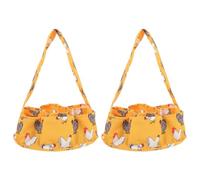 TOBBOMEY 2pcs Canvas Egg Collection Bags with Wide Handle Strap for Fresh Chicken Duck Goose Eggs Reusable Storage Holders for Farm Garden Kitchen Countertop Use