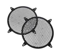 TOBBOMEY 2pcs Car Subwoofer Protector Speaker Grill Cover Heavy Duty Black Metal Mesh Audio Speaker Replacement Parts for Trunk Door Home Stereo Cabinet