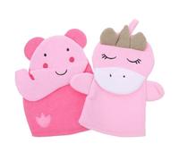 TOBBOMEY 2pcs Cartoon Bathing Mitts Boy Girl Exfoliating Gloves for Gentle Skin Scrubbing for Bath Durable and Comfortable Material Includes Elephant Unicorn Designs