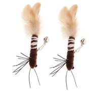 TOBBOMEY 2pcs Cat Teaser Attachment Interactive Indoor Cat Replacement for Engaging Play and Natural Hunting Instincts