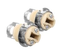 TOBBOMEY 2pcs Ceramic Lamp Socket Replacement Wear-resistant Metal Ring Light Bulb Holder for DIY Pendant Lights Compatible with Standard Bulbs Safe and Reliable