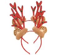 TOBBOMEY 2Pcs Christmas Antler Headband Lightweight Xmas Hair Accessories Reindeer Antlers Party Decoration for Women and Adults Festive Holiday Costume