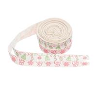 TOBBOMEY 2pcs Christmas Cotton Ribbons with Snowman Snowflake Tree Ball Designs Fade-Resistant Holiday Craft Ribbon for Gift Wrapping Wreaths DIY Decorations Yards Each