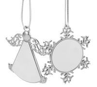 TOBBOMEY 2Pcs Christmas Sublimation Ornament Blanks Set Snowflake and Bell Christmas Tree Hanging Decor for Xmas Tree DIY Decoration Pendants