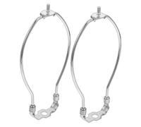 TOBBOMEY 2pcs Chrome Lamp Shade Adapter Harp for Lampshade Horn Bracket with Finial Top for Table and Floor Lamps Easy Installation and Stable Support for Glare Lighting