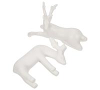 TOBBOMEY 2pcs Creative White Ceramic Deer Figurines Mini Tea Pet Desktop Ornaments for Home Office Decor Porcelain Animal Statues for Craft Displays and Fairy Garden Decorations