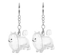TOBBOMEY 2pcs Custom Pet Hair Memorial Keychain Transparent Cat Dog Hair Keepsake Storage Box Portable Souvenir Pendant for Preserving Emotional Connection and Cherished Memories