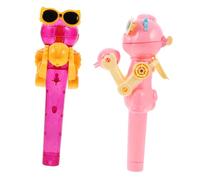 TOBBOMEY 2pcs Dinosaur Robot Lollipop Holder for Interactive Candy Case with Realistic Dinosaur Movements Cute Pink and Cartoon Sucker Stick Holders for Party Favors and Wedding Prizes