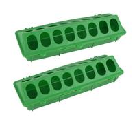 TOBBOMEY 2pcs Drop Pigeon Feeding Troughs Plastic Bird Feeders for Cage Use with Splash Resistant Design Suitable for Birds Like Parrots and Chickens