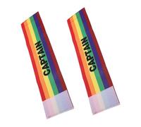 TOBBOMEY 2pcs Elastic Armband for Team Captains Soccer Captain Band for Tournaments Sports Team Gear Rainbow Armband Accessory for Soccer Practice Bands Adult