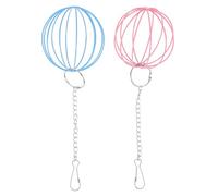 TOBBOMEY 2pcs Feeder Ball Hanging Storage Balls for Rabbit Hamster Pet Grass Holder Chain for House Bunny Feeding Hay