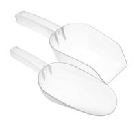 TOBBOMEY 2pcs Food-Grade Plastic Kitchen Shovels Large Round and Square Scoop for Ice Candy Nuts Flour Lightweight Cereal and Storage Utility Scoops