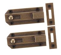 TOBBOMEY 2pcs French Door Flush Bolt Lock All Copper Level Bolt with Screws Durable Design for Patio Composite Doors Easy Installation Sturdy Security