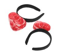 TOBBOMEY 2pcs Funny Meat Shape Headband Soft Comfortable Halloween Headpiece Cute Food Costume Hairband for Cosplay Party Photo Props Role Play Dress Up