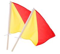 TOBBOMEY 2pcs Handheld Signal Flags Red Yellow Commanding Flags with Comfortable Poles for Training Military Sports Performances and Coordination Communication