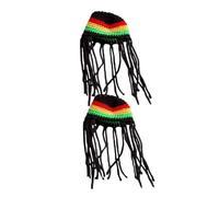 TOBBOMEY 2pcs Handmade Crochet Pet Hat Small Dog Cat Braided Polyester Halloween Costume Accessory Easy Wear Holiday Pet Headdress for Cats Dogs
