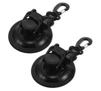 TOBBOMEY 2pcs Heavy Duty Suction Cup Hooks with Strong Grip and Securing Tie Down Large Removable Anchors for Car Side Awning Camping Tarp Bathroom and Kitchen Use No-Drill Suction Pads for