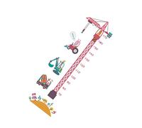 TOBBOMEY 2PCS Height Sticker Tower Crane Pattern Wall Decals Cartoon Art Sticker for Bedroom Bathroom Decoration PVC Removable Measuring Chart