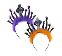 TOBBOMEY 2pcs Horror Theme Headband Hair Accessories for Halloween Spooky Headband Halloween Cosplay Hair Accessories Cosplay Plastic